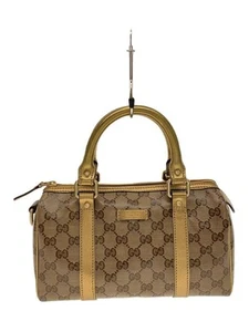 GUCCI Boston Bag GG Plus PVC Gold Total Pattern From Japan - Picture 1 of 6