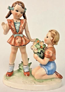 Goebel NASHA Figurine - Na 8 - Girl Boy Kneeling w/ Flowers #8 - Germany Crown - Bild 1 von 12