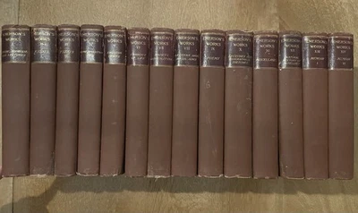 The Works of Ralph Waldo Emerson Standard Library Edition Antique 14 Vol 1893 Foto 1 de 4