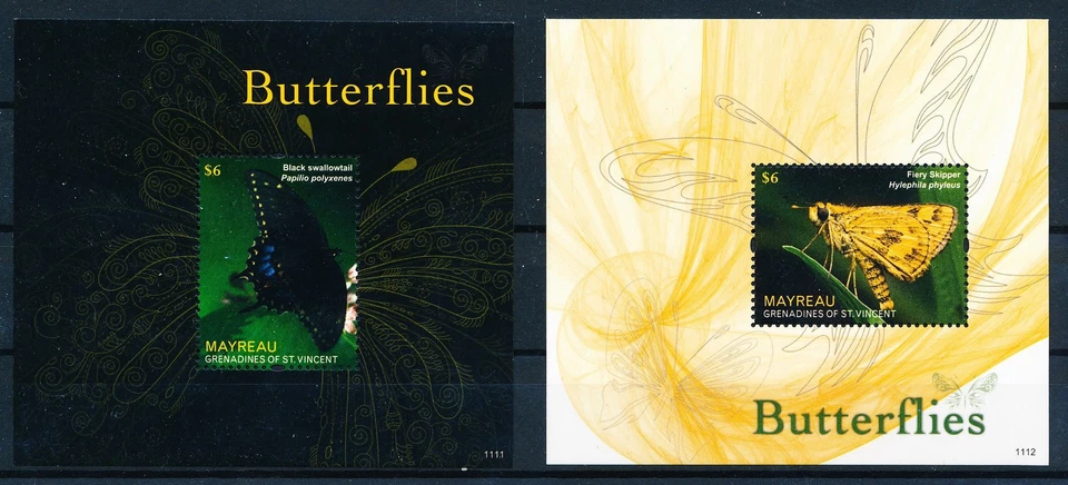 LS62192 St Vincent Mayreau insects bugs flora butterflies sheets MNH - Image 1 of 1