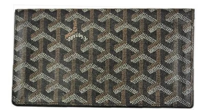 GOYARD Men's Wallet Long Bi-fold PVC Leather Richelieu Henry Bone Black MINT - Picture 1 of 8