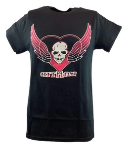The Hitman Bret Hart Skull Wings Logo Mens T-shirt - Picture 1 of 5