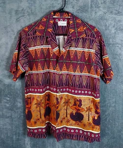 Vintage Ross Sutherland 40er / 50er Herren Medium Hawaii Tiki Camp Hemd LESEN - Bild 1 von 10