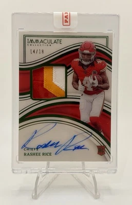 2023 Immaculate Collection RASHEE RICE RPA Emerald /18 ROOKIE AUTO Sealed - Image 1 of 2