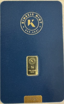 Kinesis 1g Feingoldbarren (999,9) - Gerechtigkeits-Göttin Themis - lagerfähig - Bild 1 von 4