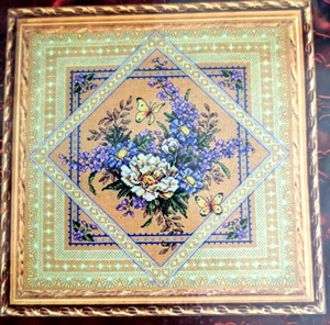 DIY Counted Cross Stitch Kit Classic Design - Flowers Ornament C015 - Picture 1 of 2