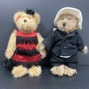 Boyds Bears Edmund and Bailey Head Bean Collection Set De 2 Como Nuevo Con Etiquetas - Imagen 1 de 10