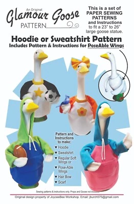 Porch Goose Clothes Pattern for HOODIE & SWEATSHIRT w/Poseable Wings Pattern - Image 1 of 4