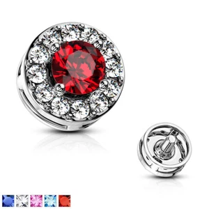 Doppelt bereift CZ Innengewinde 5 mm Dermal Anchor Tops 14G  - Bild 1 von 3