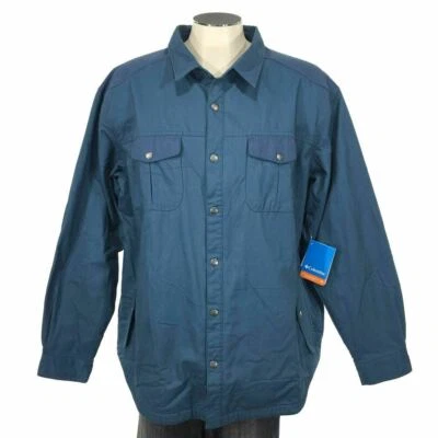 NWT Columbia Hyland Woods Shirt Jacket 2XL Button UPF 50 Elbow Patch Mens $110 - Image 1 of 4