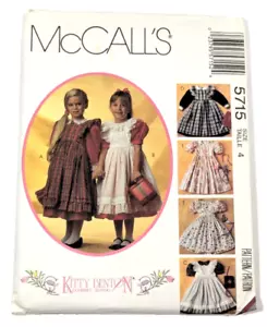 McCall's Schnittmuster #5715 Kinder Mädchen Kleid oder Schürze Größe 4 UNGESCHNITTEN - Bild 1 von 2