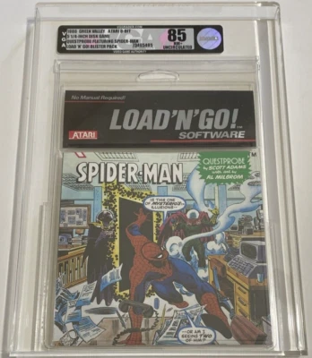 VGA 85+ SEALED Spider-Man Load 'N' Go Artwork by Al Milgrom Atari PC Questprobe - Image 1 of 4