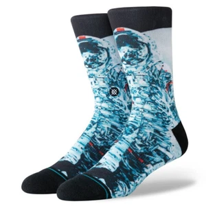 CALZINI CASUAL STANCE MANKIND CREW TAGLIA LG UOMO 9-12 ASTRONAUTA NASA MOON LANDING - Foto 1 di 10