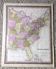 1849 Vintage ORIGINAL East Coast USA Antique Map Mitchell Atlas 14" x 17.5"