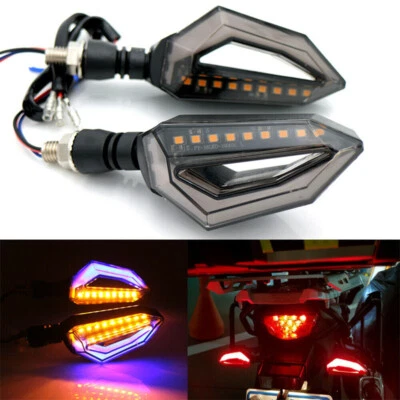 Par de intermitentes indicadores de luz de giro LED para motocicleta universal Foto 1 de 4