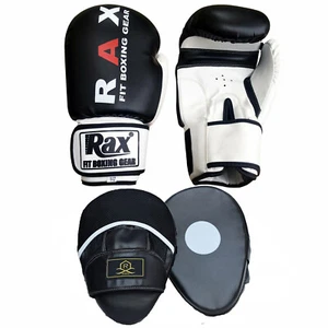 Guantes de Boxeo Almohadillas de Enfoque Curvo Negro Blanco Bolso de Golpe Gimnasio Entrenamiento MMA Guantes NUEVOS - Imagen 1 de 5