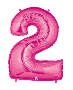 40" Large Number 2 Pink Foil Balloon Celebration Party Birthday Baby - Picture 1 of 1