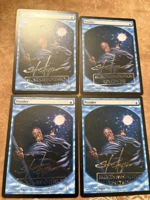 4x Stamped/Signed MTG Ponder Promo Broken Hand Edition Steve Argyle - Image 1 of 4