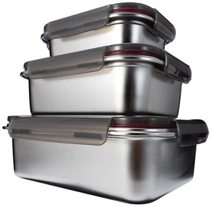 Stainless Steel Food Storage Containers Leak Proof&airtight Lids For Kitchenstai - Picture 1 of 8