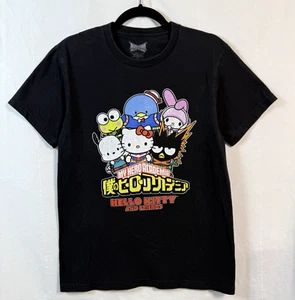 My Hero Academia x Sanrio T-Shirt Women Sz S Black Hello Kitty & Friends Graphic - Picture 1 of 5