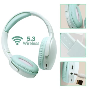 Wireless Bluetooth Headphones Super Bass Foldable Stereo Earphones Mic Headsets - Picture 1 of 11