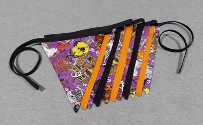 NEW Fabric Pennant Flags Bunting Banner Holiday Halloween Triangle Flag Garland - Image 1 of 4