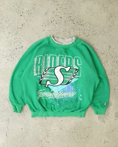 Vintage Saskatchewan Roughriders CFL Football 1991 90s Sweatshirt - Boxy Small - Picture 1 of 4
