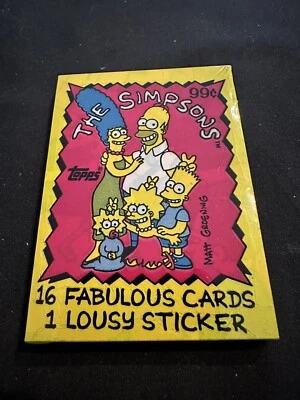 1990 Topps 16 Card & 1 Sticker Factory Sealed Cello Pack Matt Grdening Bart L@@K - Image 1 of 2