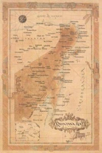 Antik Stil Karte von Quintana Roo - Bild 1 von 1