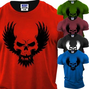 T-shirt uomo Horrror Skull Eagle manica corta USA divertente sportiva nuova maglietta Gft - Foto 1 di 12