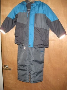 Winter Coat Jacket Snow Ski Pants Bibs Set OshKosh size M 5 6 Boys Gray Blue 2pc - Picture 1 of 8