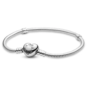 Authentic Pandora Moments Heart Clasp Snake Chain Bracelet 7.5" Valentine's Day - Picture 1 of 23