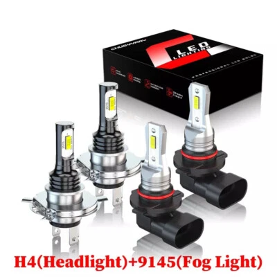 PARA Mitsubishi Montero 2001-2006 4X lâmpadas de faróis feixe Hi/Lo + 9005 faróis de neblina - Imagem 1 de 4