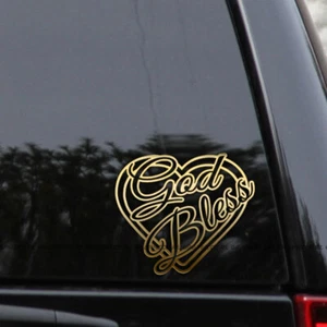 God Bless Heart Love Christian Faith Vinyl Decal Sticker - Picture 1 of 2
