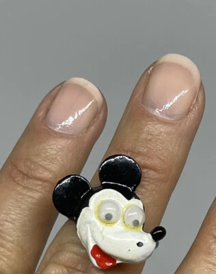 Anillo de ojos googly vintage años 60 Walt Disney World WDW MICKEY MOUSE, ¡gran pintura!! Foto 1 de 4
