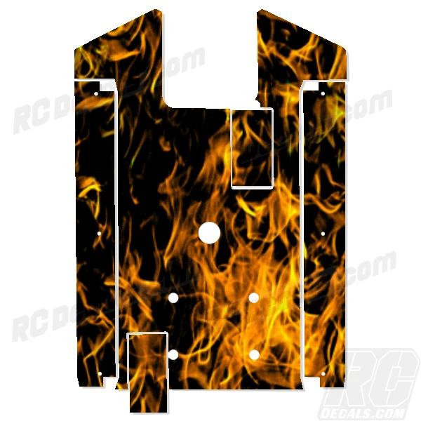 Axial Yeti XL Chassis Plate Protector - Thick Graphics - Flames Orange AX31062 - Image 1 of 1