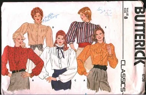 6138 Vintage Butterick SEWING Pattern Misses 1980s Loose Fitting Blouse 8 OOP - Picture 1 of 2