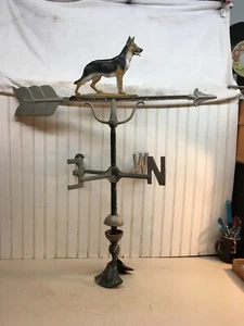 Large Vintage aluminium  Weather Vane With German Shepherd Dog 38in Tall - Picture 1 of 6