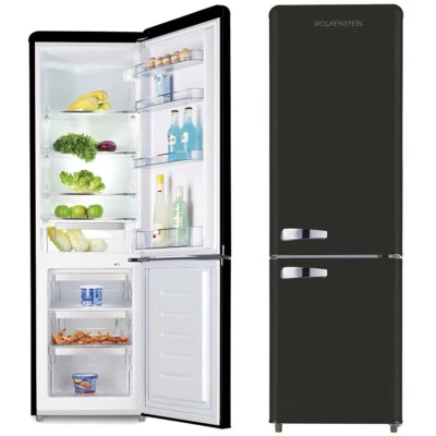 WOLKENSTEIN Kühl-Gefrierkombination Retro Kühlschrank KG250.4RT B E schwarz - Bild 1 von 4