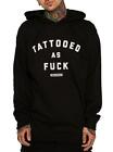 NEW MENS Ink Addict TATTOOED AF Pullover Hoodie BLACK/WHITE SMALL-2XLARGE TATTOO