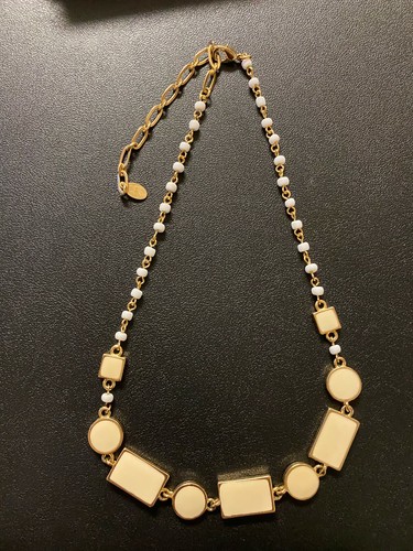 OFF WHITE Collana in oro e bianco con accenti bianco sporco