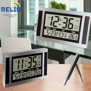Large Digits LCD Display Clock Calendar Days Month Year Battery Operate - Picture 1 of 8