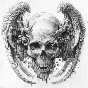 Gothic Skull Art Transfer for Clothes Upcycling Tees Jackets Jeans Cushions - Picture 1 of 1