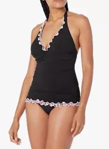 Profile by Gottex-Pretty Wild V-Neck Halter Tankini Top 14 NWT FREE SHIP - Picture 1 of 5