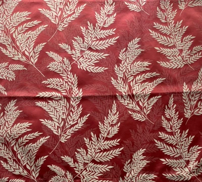 Remanente de tela de diseñador GP&J Baker Meldon rojo/avena 24"x24" Foto 1 de 4