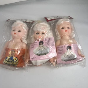 1989 Fibre-Craft Doll Part- Pillow Doll 8" Tall, White Hair-No. 3119-05 Lot 3 - Picture 1 of 5