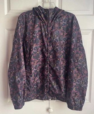 Bonita chaqueta con capucha ligera verde púrpura cachemira talla mediana (4) Foto 1 de 4