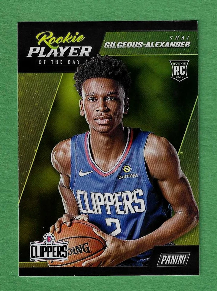Shai Gilgeous-Alexander rookie SGA 2018-19 Panini Player of Day RC 8 OKC Thunder - Image 1 of 2