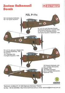 PZL P-11c - 48060 - decals - Picture 1 of 2
