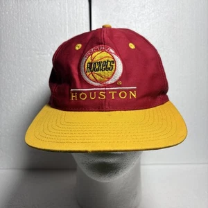 De colección Años 90 Houston Rockets Snapback Rojo Amarillo Primera Fila NBA Licencia Oficial - Imagen 1 de 8